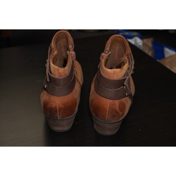 Clarks Spye Comet Brown Leather Ankle Booties Women’s 5.5 / EU 35.5 - Picture 2 of 13